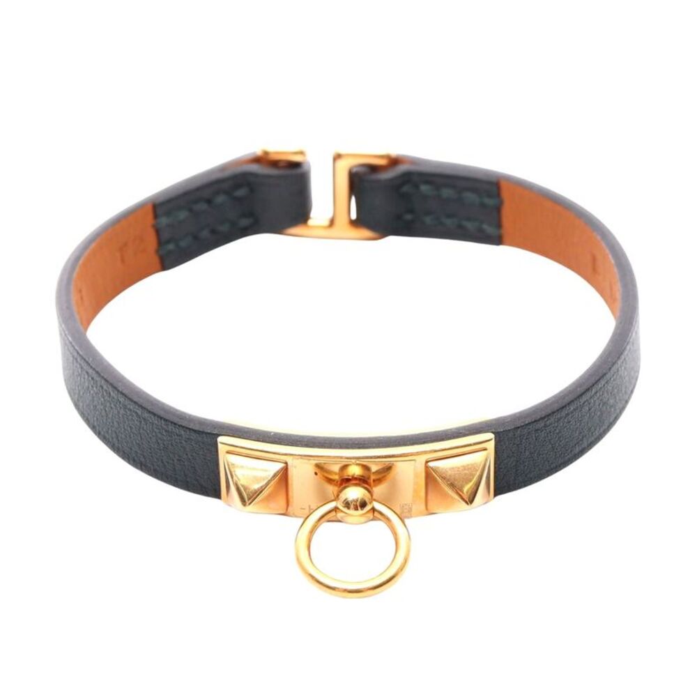 Hermes Micro Rivale Leather Bracelet Gold
